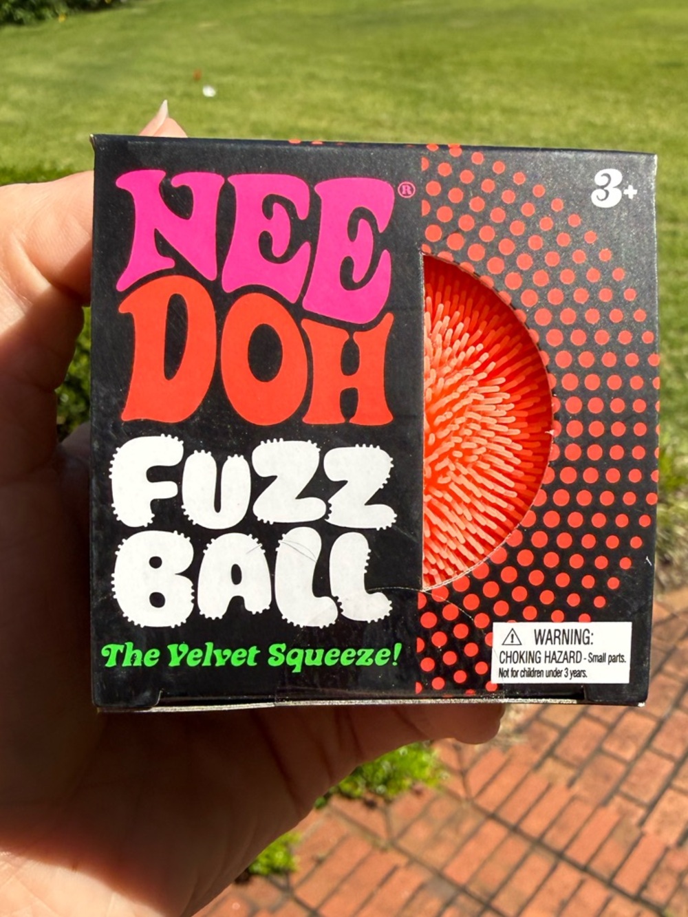 NeeDoh Fuzz Ball Kids Toy - Orange Velvet Squeeze